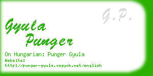 gyula punger business card